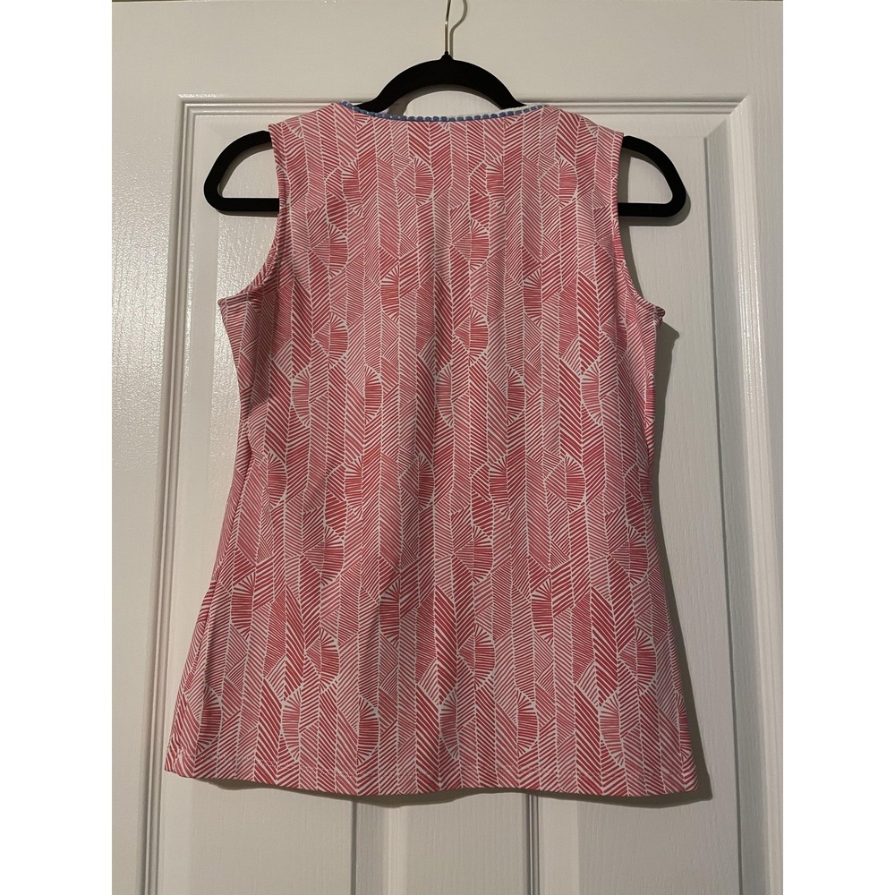 J. McLaughlin Tank Top Womens S Pink Geometric Crochet Tunic Sleeveless Stretch - Picture 2 of 12